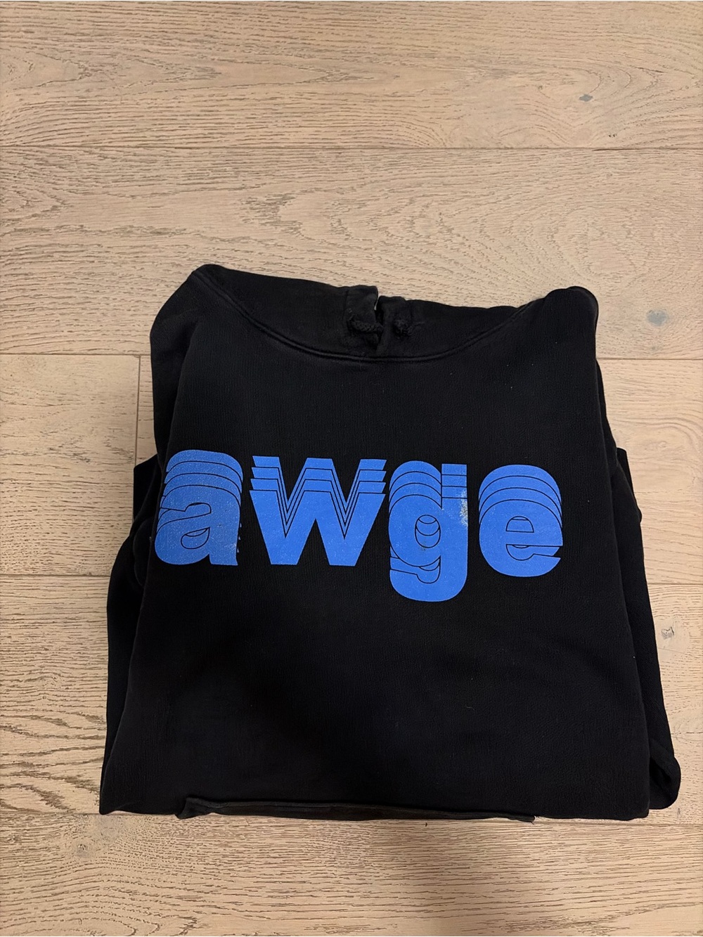 Black Men’s Crewneck Sweatshirt with Blue Logo